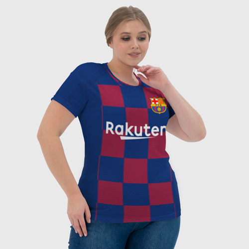 Женская футболка 3D с принтом Messi home 19-20 season, фото #4