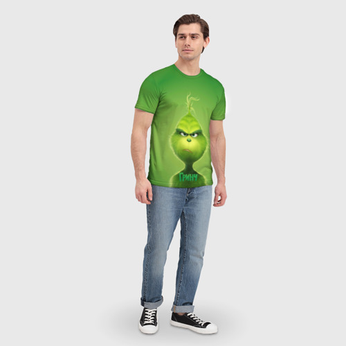 Мужская футболка 3D с принтом Гринч, вид сбоку #3