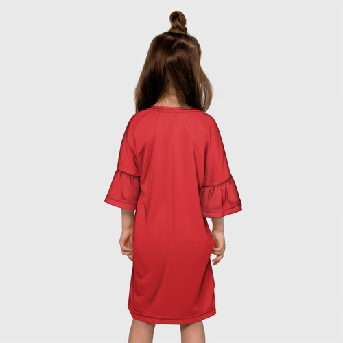 Детское платье 3D с принтом Grinch, вид сзади #2