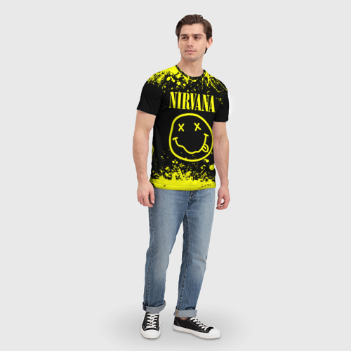 Мужская футболка 3D с принтом Nirvana, вид сбоку #3
