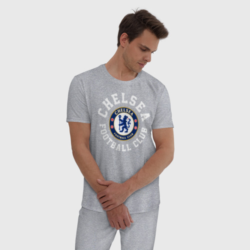 Мужская пижама хлопок с принтом Челси, фото на моделе #1
