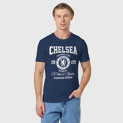 Мужская футболка хлопок с принтом Челси, фото на моделе #1