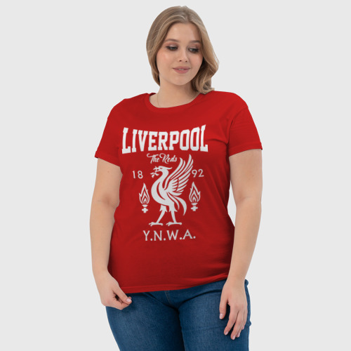 Женская футболка хлопок с принтом Ливерпуль, фото #4