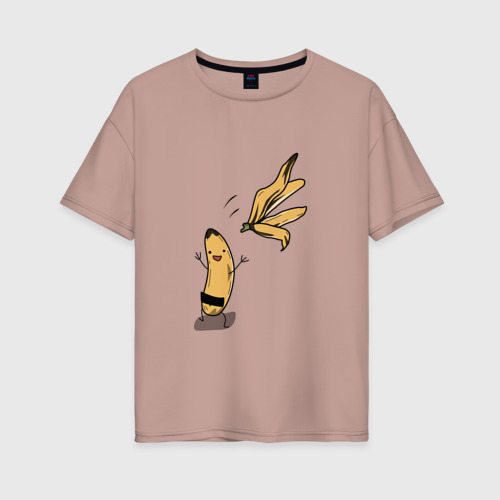 Женская футболка хлопок Oversize с принтом Банана, вид спереди #2