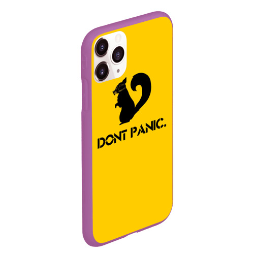 Чехол для iPhone 11 Pro Max матовый с принтом Dont Panic, вид сбоку #3