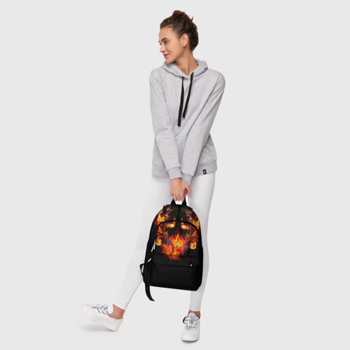 Рюкзак 3D с принтом Огненные цветы в темноте, фото #6