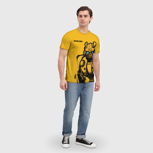 Мужская футболка 3D с принтом Bumblebee, вид сбоку #3