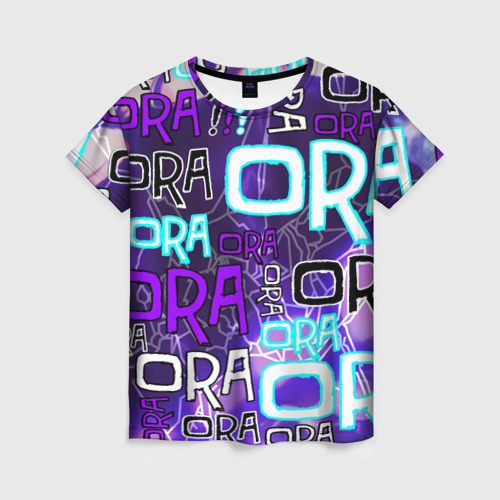 Женская футболка 3D с принтом Ora Ora Ora!!!, вид спереди #2