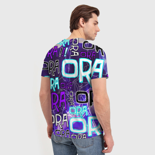 Мужская футболка 3D с принтом Ora Ora Ora!!!, вид сзади #2