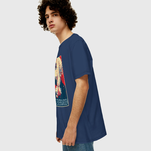 Мужская футболка хлопок Oversize с принтом Violet Evergarden, вид сбоку #3