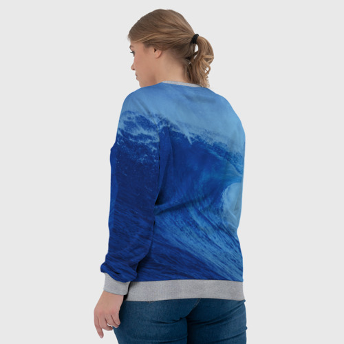 Женский свитшот 3D с принтом Вода: кислород Парные футболки, вид сзади #2