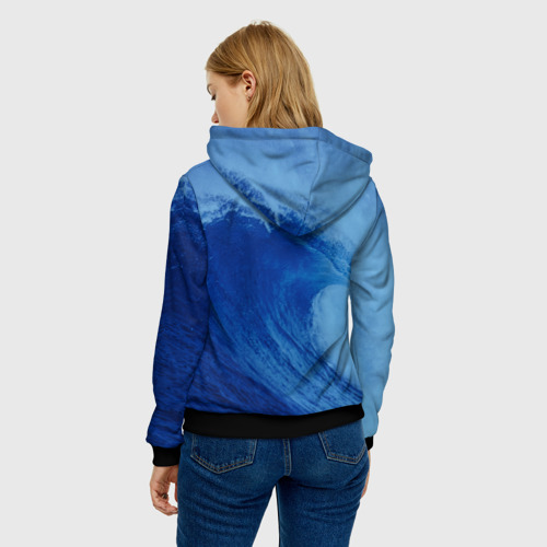 Женская толстовка 3D с принтом Вода: кислород Парные футболки, вид сзади #2
