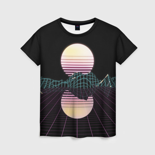 Женская футболка 3D с принтом Retro Wave, вид спереди #2