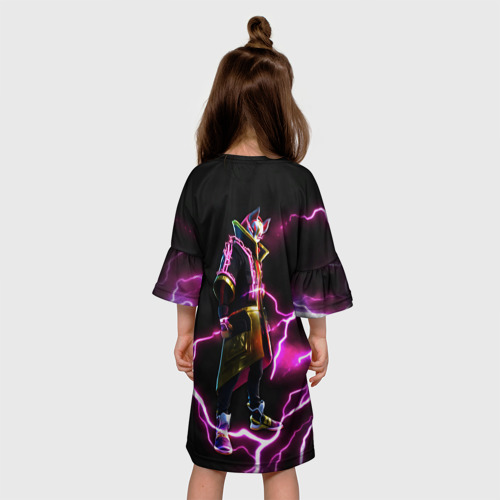 Детское платье 3D с принтом FORTNITE, вид сзади #2