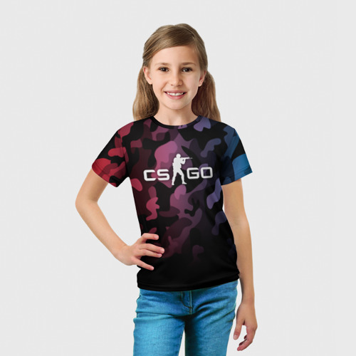 Детская футболка 3D с принтом CS GO, вид сбоку #3
