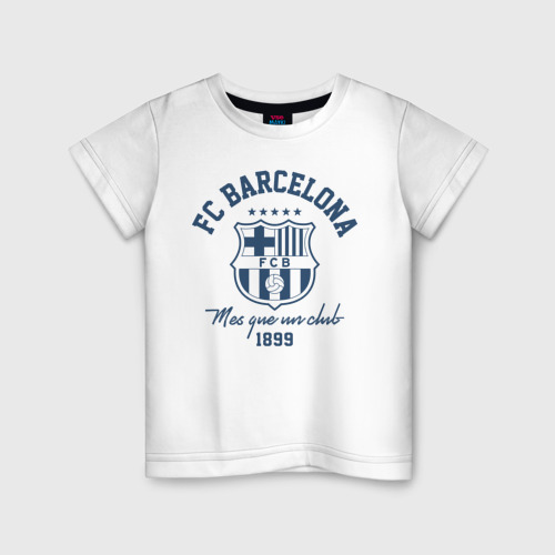 Детская футболка хлопок с принтом Барселона, вид спереди #2