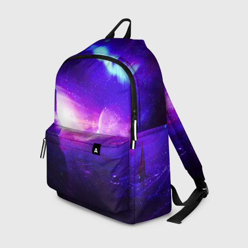 Рюкзак 3D с принтом Космическое сияние, вид спереди #2