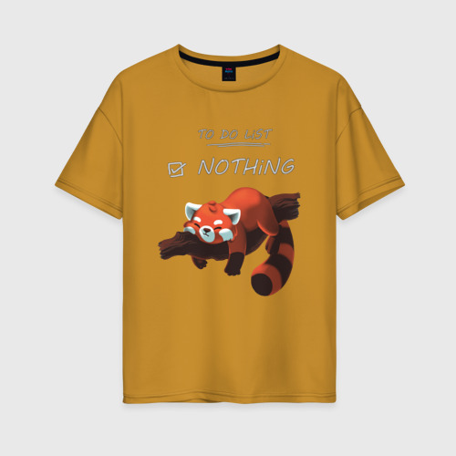 Женская футболка хлопок Oversize с принтом To do list: [v] Nothing, вид спереди #2