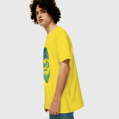 Мужская футболка хлопок Oversize с принтом Mountain man, вид сбоку #3