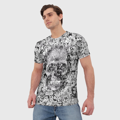 Мужская футболка 3D с принтом Череп из ахегао, фото на моделе #1