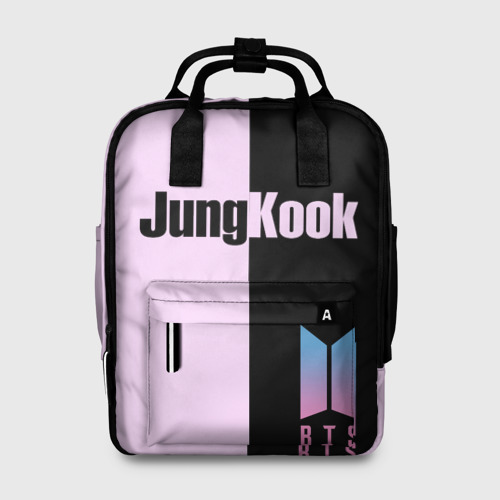 Женский рюкзак 3D с принтом BTS Jung Kook, вид спереди #2