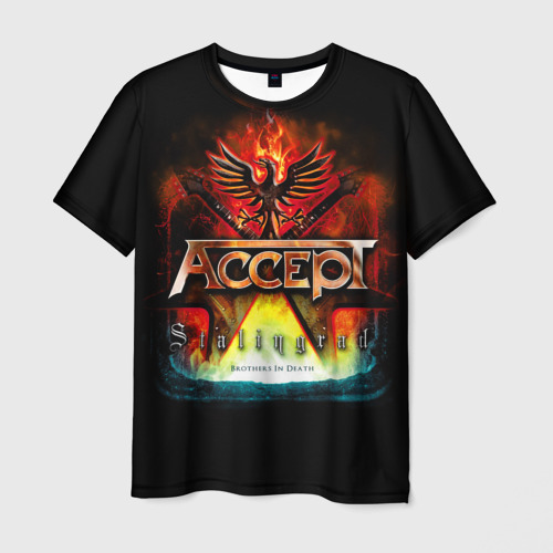 Мужская футболка 3D с принтом Accept, вид спереди #2