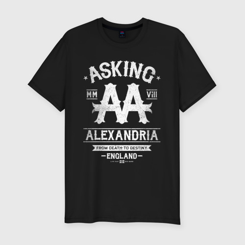 Мужская футболка хлопок Slim с принтом Asking Alexandria, вид спереди #2