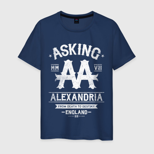 Мужская футболка хлопок с принтом Asking Alexandria, вид спереди #2