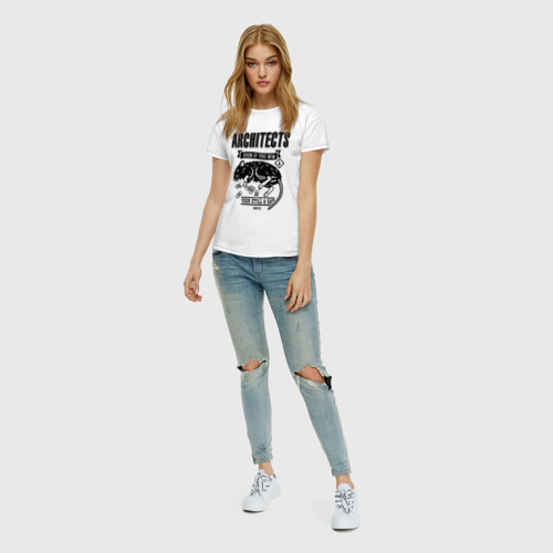 Женская футболка хлопок с принтом Architects, вид сбоку #3