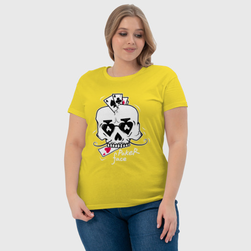Женская футболка хлопок с принтом Poker Face, фото #4
