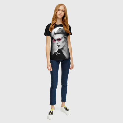 Женская футболка 3D с принтом Дэвид Боуи, вид сбоку #3