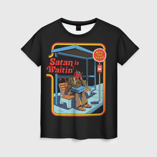Женская футболка 3D с принтом Satan Waitin, вид спереди #2