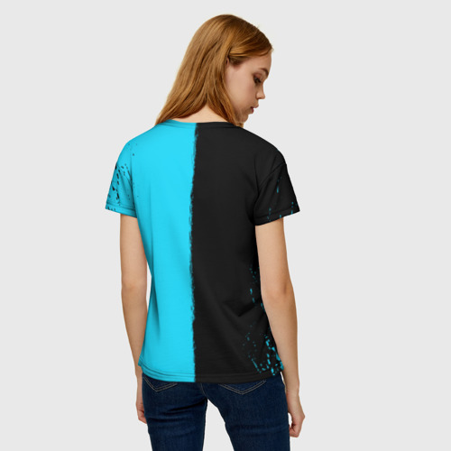 Женская футболка 3D с принтом SALLY FACE / САЛЛИ ФЕЙС КРАСКИ, вид сзади #2