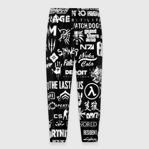 Мужские брюки 3D с принтом Логотипы игр, вид спереди #2