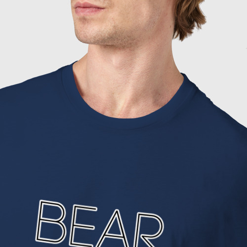 Мужская футболка хлопок с принтом Внутри медведь, фото #4