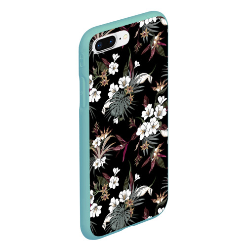 Чехол для iPhone 7Plus/8 Plus матовый с принтом Белые цветы, вид сбоку #3