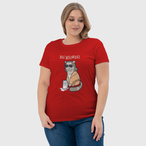 Женская футболка хлопок с принтом Big Meowski, фото #4