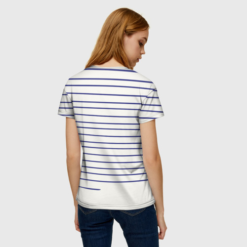 Женская 3D футболка с принтом Муми-тролль рисует полосы, вид сзади #2