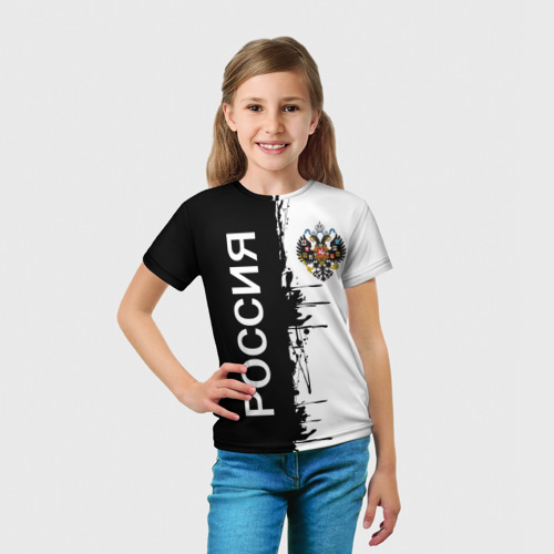 Детская 3D футболка с принтом Российская Империя, вид сбоку #3