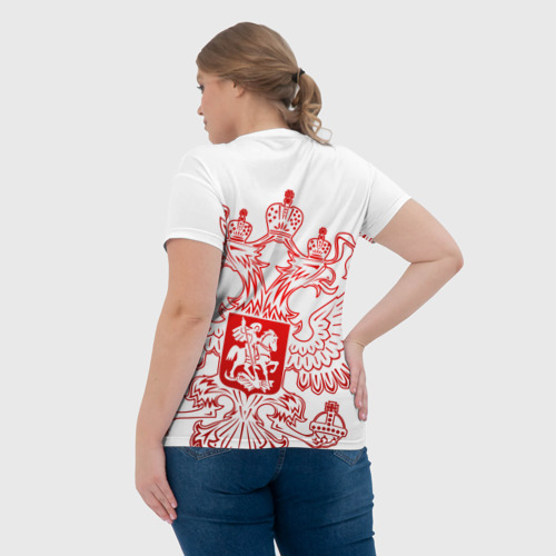 Женская футболка 3D с принтом Россия, вид сзади #2