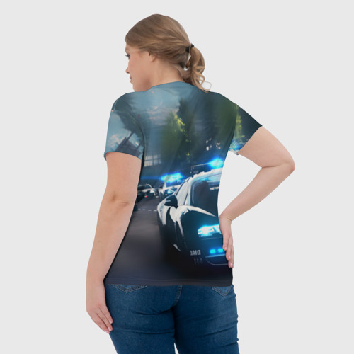 Женская футболка 3D с принтом NEED FOR SPEED, вид сзади #2