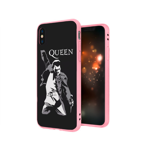 Чехол для iPhone X матовый с принтом Queen, вид сбоку #3