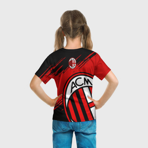 Детская футболка 3D с принтом Милан, вид сзади #2