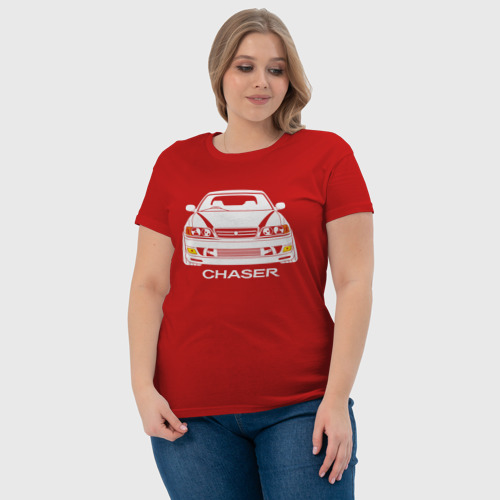 Женская футболка хлопок с принтом Toyota Chaser JZX100, фото #4