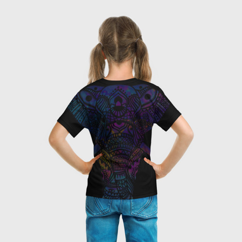 Детская футболка 3D с принтом Слон, вид сзади #2