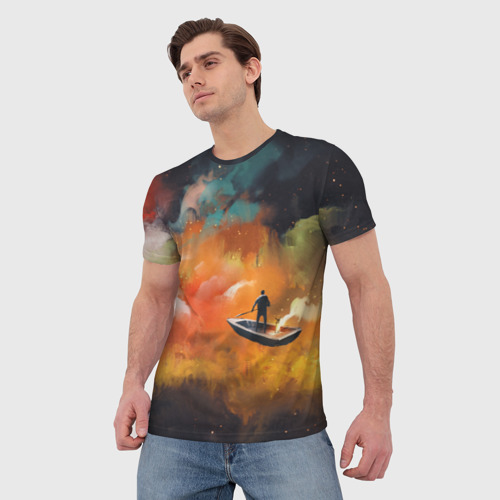 Мужская футболка 3D с принтом The Endless River, фото на моделе #1
