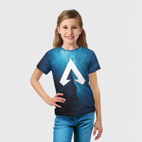 Детская футболка 3D с принтом Апекс, вид сбоку #3