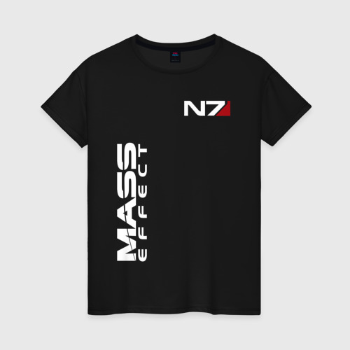 Женская футболка хлопок с принтом MASS EFFECT N7 | МАСС ЭФФЕКТ Н7, вид спереди #2