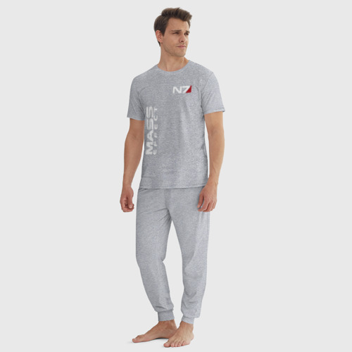 Мужская пижама хлопок с принтом MASS EFFECT N7 | МАСС ЭФФЕКТ Н7, вид сбоку #3