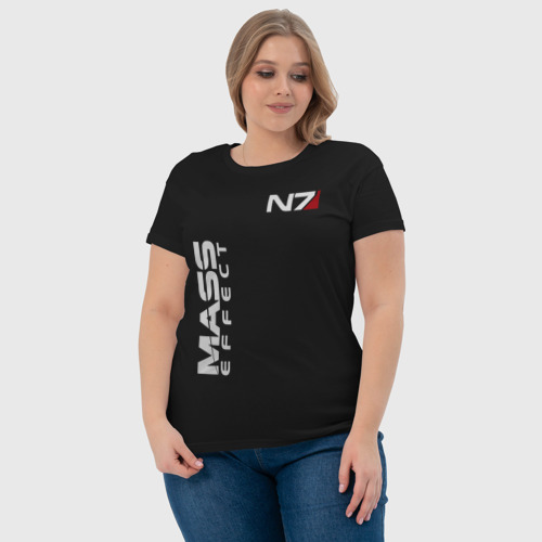Женская футболка хлопок с принтом MASS EFFECT N7 | МАСС ЭФФЕКТ Н7, фото #4